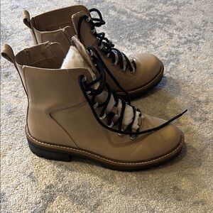 Women's Tan Lace-Up Boots